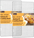 Cooling Racks for Cooking and Baking - 2 PCS 10" x 16" Grid Wire Baking Rack for Oven Cooking, Baking, Grilling, Roasting -Dishwasher Safe Bacon Rack- Fits Half Sheet Cookie Pan