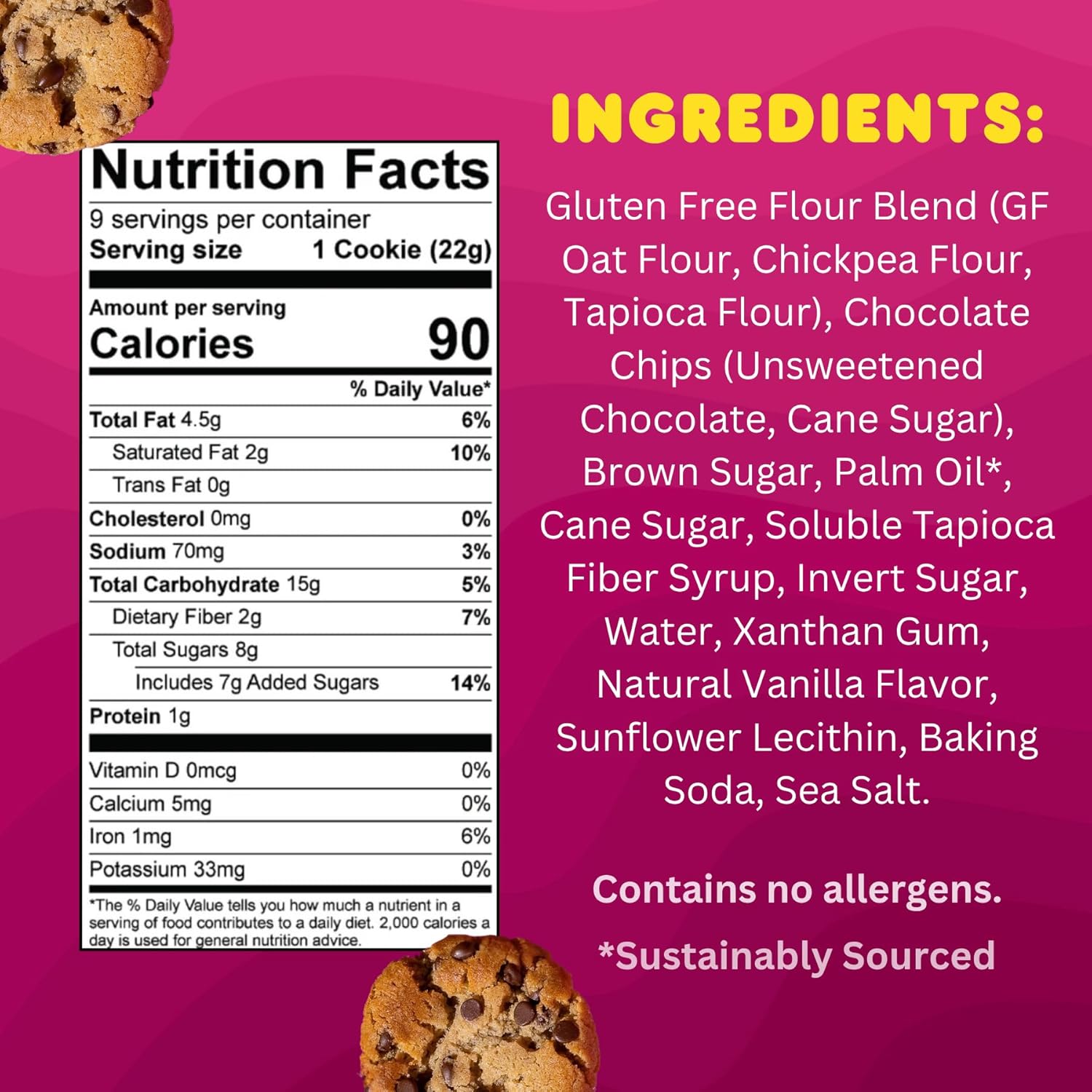 Whoa Dough Ready to Bake Cookie Dough Chocolate Chip – Certified Non-GMO, Kosher, Gluten Free – Plant-Based Snack Dough Made with Real Ingredients – 12 Pack