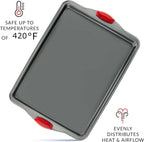 Boxiki Kitchen Non-Stick Baking & Cookie Sheet Pan Non-Toxic 11x14 Inch Rimmed Carbon Steel Baking Sheet. Dent, Warp and Rust Resistant. Heavy Gauge Steel Oven Baking Sheet. 1 Tray.