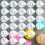 Small Letter Stencil for Cakes Cookie Decorating Stencils Reusable Alphabet Stencil on Baking Coffee Decorating Card Making (27 Letter Cookie)