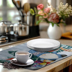 Winter Gnome Dish Drying Mat Christmas Tree Snowman Large Kitchen Mats Dish Drying Pad Bird Absorbent Dish Dryer Mat for Kitchen Countertops Microfiber Drainer Pad Dish Drying Mats (18x24 in)