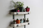 Urban Legacy Accent Shelves | Reclaimed Barn Plank | Set of 2 with Full Brackets (White Wash 30" x 4.5" x 2")