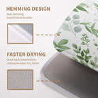 Summer Sage Green Leaves Dish Drying Mat Spring Eucalyptus Leaf Kitchen Dish Drying Pad Absorbent Dish Dryer Mat for Kitchen Countertops Microfiber Dishes Drainer Pad Dish Drying Rack Mat (18x24 in)