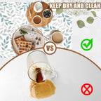 Grey and Blue Leaves Branches Dish Drying Mat for Kitchen Counter Coffee Bar Mat Hide Stain Absorbent Rubber Backed Dish Drainer Rack Pad Espresso Machine Coffee Bar Accessories 11.8 x 19.7 Inch