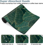 Rnivvi Coffee Mat, 12" x 19" Cute Tropical Theme Coffee Bar Mats for Espresso Machine Station Accessories and Organizer, Hide Stain Rubber Backed Absorbent Dish Drying Pad for Kitchen Counter, Palm