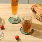 Coasters,Drink Coasters Set of 8 with Holder (Green, 12pcs)