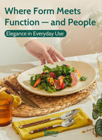 Sweese 11 Inch Porcelain Dinner Plates, Set of 6 - Beige, Vitrified China, Curve Collection, Dishwasher Microwave Safe