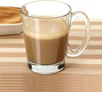 LEMONSODA Clear Large Glass Coffee Mug with Handles for Hot Beverages, Clear Mugs for Espresso, Tea, Cappucino, Latte, Juice (8.75 oz, 10.5 oz, 12 oz) (10.5 oz, Set of 6)