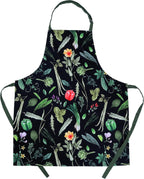 AMOUR INFINI Cotton Kitchen Apron with Adjustable Strap & Waist Ties Reusable Spring Aprons for Baking, Cooking, Gardening (27.5 x 33 Inches - My Garden Apron)