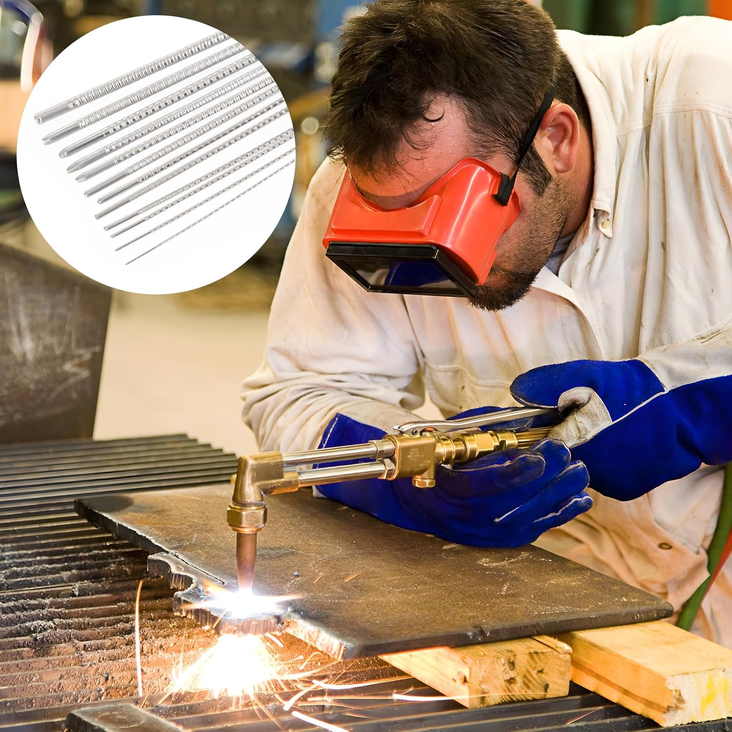 Torch Tip Cleaner, Welding Nozzle Tip Cleaner, Carburetor Cleaner Tools Accessories with 13 Cleaning Wires and 1 Sharp Pick for Carburetors, Gas Orifices, Sprinklers and Shower Heads Cleaning