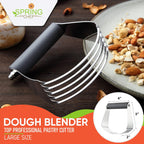 Spring Chef Large Gray Dough Blender For Baking, Heavy Duty Dough Cutter Tool, Stainless Steel Manual Pastry Cutter Tool with Sharp Blades, Dishwasher Safe Pastry Blender for Easy Mixing