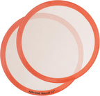 Round Silicone Baking Mats for 12 Inch Pizza Pan, 12 Inch Large Pizza Mat or Dough/Cake Mat, Round Liner for Rolling/XL Air Fryer/Cooling Rack/Microwave, Food Grade Non-Stick Reusable(11.75", 2PCS)