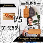 Nuenen 10 Pcs Wood Cutting Board with Handle 15.7 x 7.8 Inch Acacia Bamboo Wooden Serving Kitchen Chopping Boards for Pizza, Bread, Cheese, Charcuterie, Fruit, Vegetables (Carbonized Bamboo)