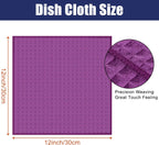 Homaxy Microfiber Waffle Weave Kitchen Dish Cloths, 12 x 12 Inch Ultra Absorbent and Solid Color Dish Towels for Kitchen Fast Drying Dishcloth for Washing Dishes, 8 Pack, Purple