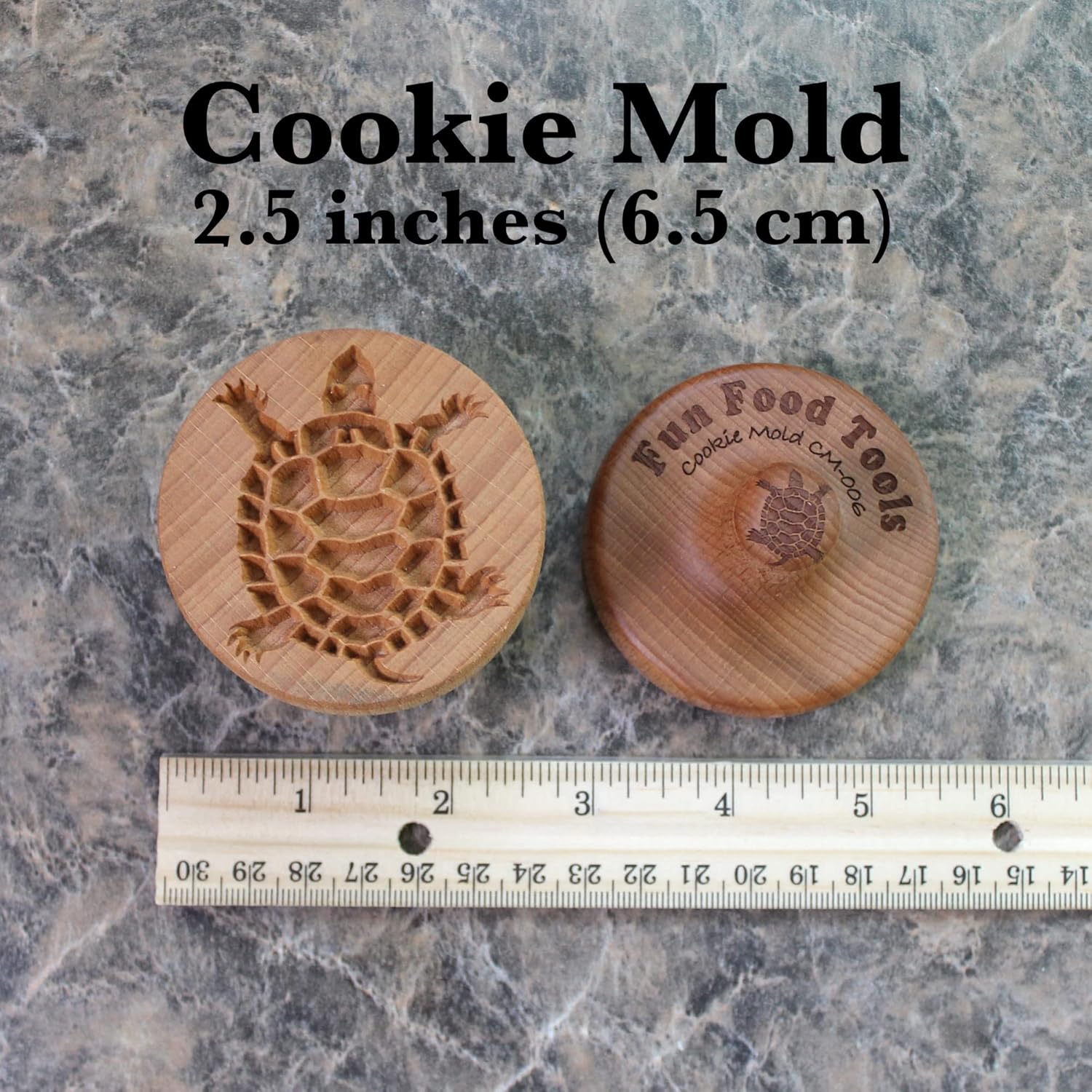 Wood Cookie Stamp, 2.5 Inch (Turtle CS-006)