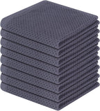 Homaxy 100% Cotton Waffle Weave Kitchen Dish Cloths, Ultra Soft Absorbent Quick Drying Dish Towels, 12 x 12 Inches, 8-Pack, Dark Grey