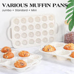 1 Pc Jumbo Muffin Pan with Metal Frame, Nonstick 6 Cup Extra Large Cupcake Pan for Baking, Silicone Deep Muffin Tray for Egg Bites (Cream)