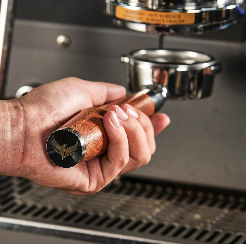 58mm Bottomless Portafilter for E61 Group Head | Professional Barista-Grade Naked Portafilter | Compatible with Rocket, Lelit, Ascaso, Profitec, ECM, Flair 58 & More (Rosewood)