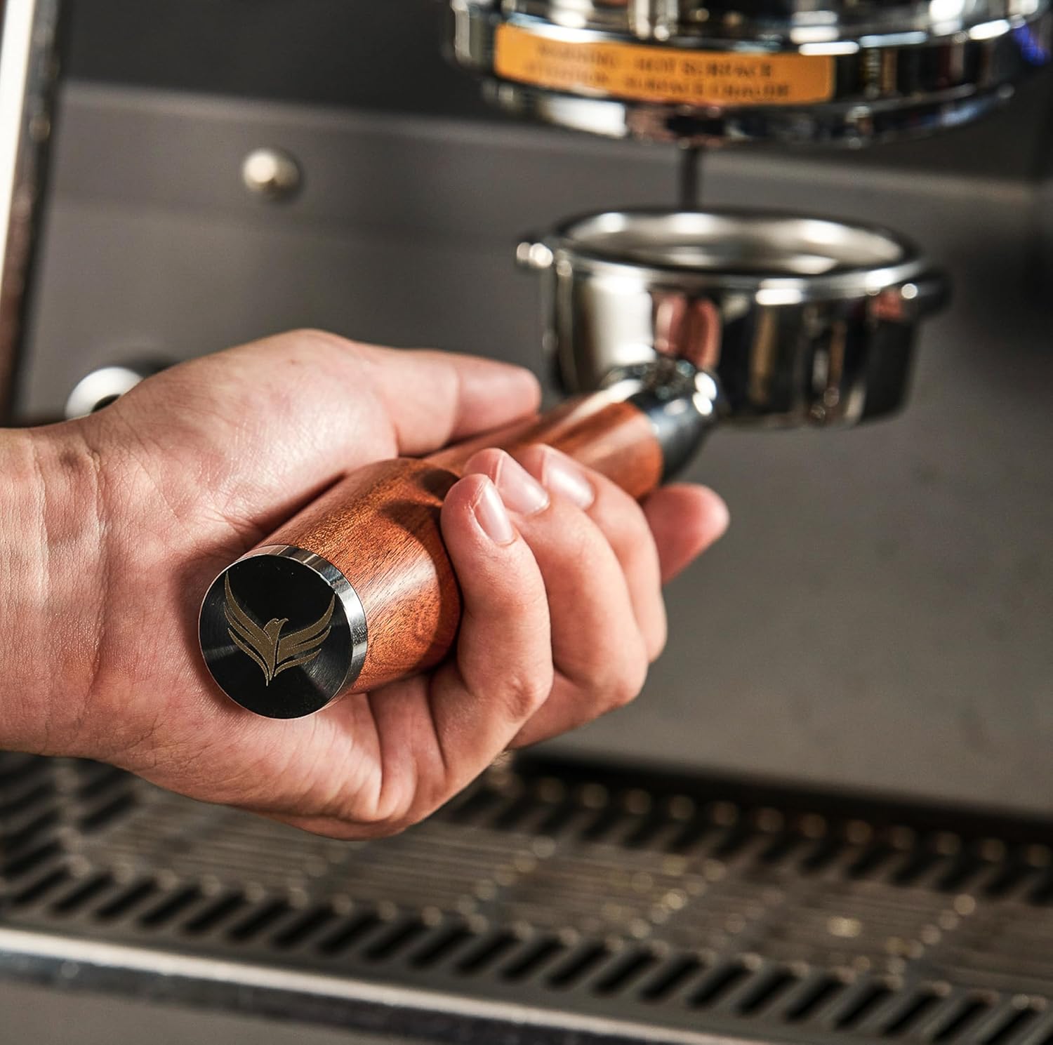 58mm Bottomless Portafilter for E61 Group Head | Professional Barista-Grade Naked Portafilter | Compatible with Rocket, Lelit, Ascaso, Profitec, ECM, Flair 58 & More (Rosewood)