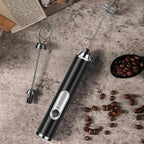 SOUTHMAN Milk Frother Foamer with Stainless Steel Stand, Rechargeable Electric Milk Frother Handheld Whisk, Drink Mixer for Latte, Cappuccino