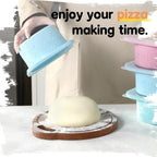 PLUS 1000ml Pizza Dough Proofing Containers for DIY family Artisan Pizza, Food Grade Silicone Stackable Boxes with Lids, Freezer, Fridge, Dishwasher Safe-Sprinkles Pattern-3 Pack (Aqua)