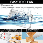 CEKEE Baking Sheet with Wire Rack Set of 6 (3 Cookie Sheets for baking + 3 Cooking Racks), Stainless Steel Stainless Steel Baking Pans Set with Cooling Rack - Heavy Duty & Dishwasher Safe