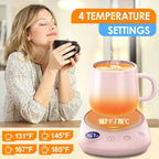Coffee Mug Warmer - Fastest Heating & Highest Temperature, Coffee Cup Warmer for Desk Auto Shut Off, 4 Temp Settings & 1-12H Timer, Smart Electric Beverage Warmer for Coffee, Tea (Pink)