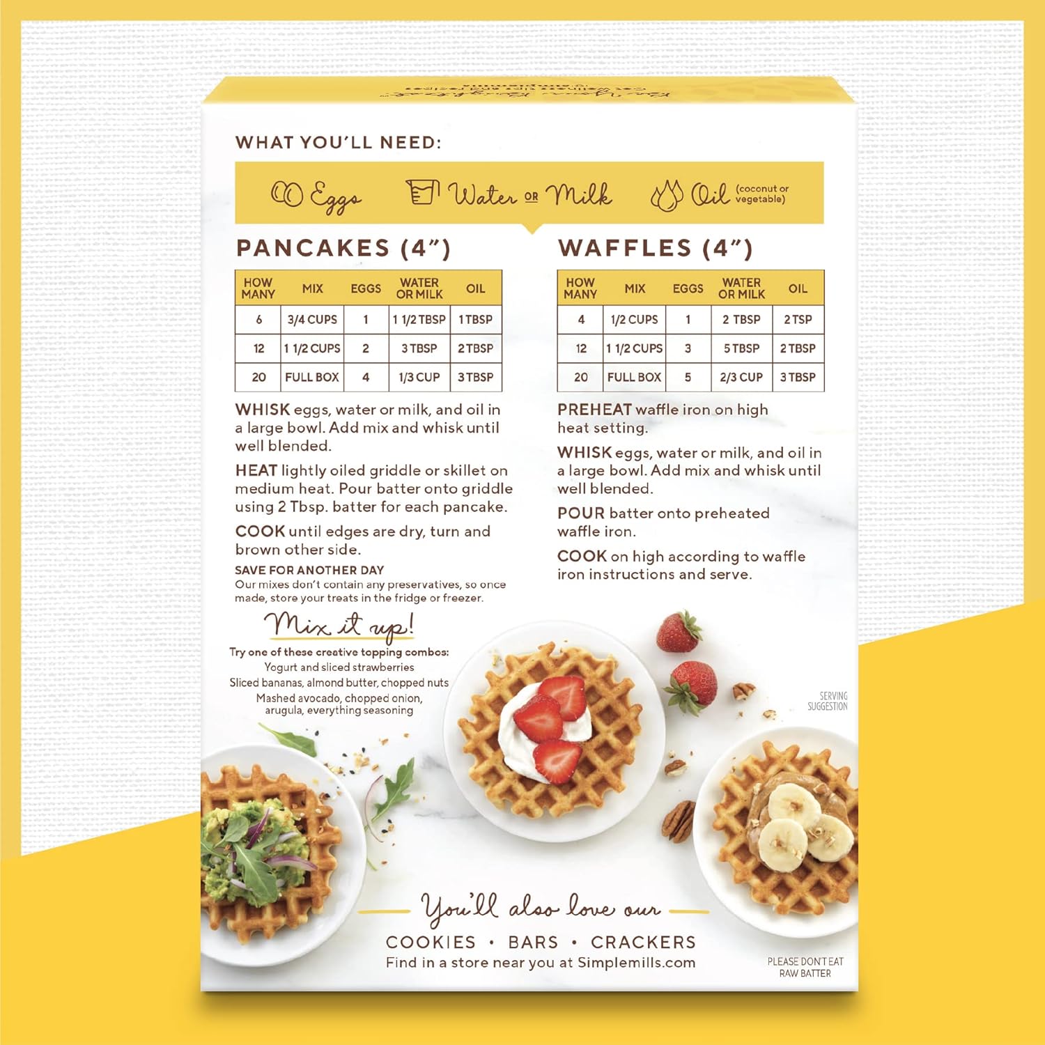 Simple Mills Almond Flour Pancake & Waffle Mix, Original - Gluten Free, Plant Based, Paleo Friendly, Breakfast 10.7 Ounce (Pack of 3)