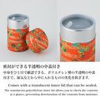 NOREN Japanese Tea Canister Tin (Yuzen Washi Paper), 3.5oz Size Made in JAPAN with Includes Inner Lid of Airtight Damp-Proof/Kitchen Jar for Loose Leaf Coffee Tea (Autumn leaves/Red)