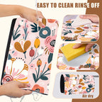 Dish Drying Mat Pink Flowers Berries Leaves Coffee Bar Mat for Countertop Absorbent Hide Stain Rubber Backed Dish Drainer Rack Pad Espresso Machine Dining Room Decor 11.8 x 19.7 Inch