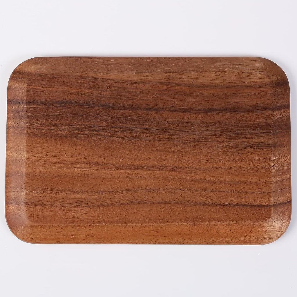 Serving Acacia Wood Valet Tray for Men Women, Catch All Acacia Mens Key Dump Bedside Nightstand Organizer EDC Decorative Wooden Tray for Phone Watch Wallet Keys Jewelry