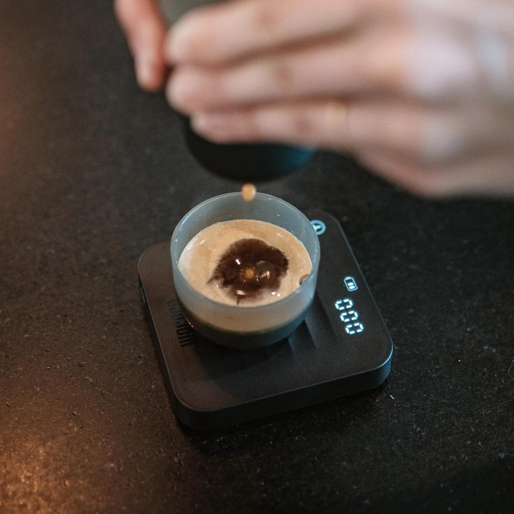 WACACO Exagram Pro Coffee Scale with Timer, Smart Espresso Scale with Carrying Box, Automatic Timing Rechargeable Mini Digital Coffee Weight Scales Gram&Ounce&Milliliter, Food Kitchen Scale, Black