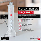 Secretbase 3 Speed Rechargeable Milk Frother, Pitcher, Charging Base - Handheld Mixer for Latte, Drinks, Matcha - Includes Cup, Electric Stirrer, Double-Whisk Frother for Coffee, Egg Beater (White)