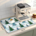 Bloss Coffee Bar Mat, Christmas 16"x24" Absorbent Bar Mat with Waterproof Rubber Back, Fit Under Coffee Maker Machine/Kitchen Counter