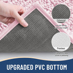 Arotive Luxury Chenille Bathroom Rug Mat, Extra Soft Thick Absorbent Shaggy Bath Rugs, Non-Slip Machine Wash Dry, Plush Bath Mats for Bathroom, Shower and Tub, 30x20, Pink