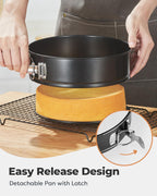 Kootek Cake Pan Set of 3, Nonstick Springform Pans with Removable Bottom, 4, 7, 9 Inch Round Cheesecake Baking Pans with 50 Pcs Parchment Paper Liners