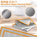 Glass Polishing Cloth Streak Free Miracle Microfiber Cleaning Cloth Lint Free Cleaning Rags for Glasses Kitchen Dish Mirrors Easy Clean, Pack of 6, 12" x 12", Sliver-Orange
