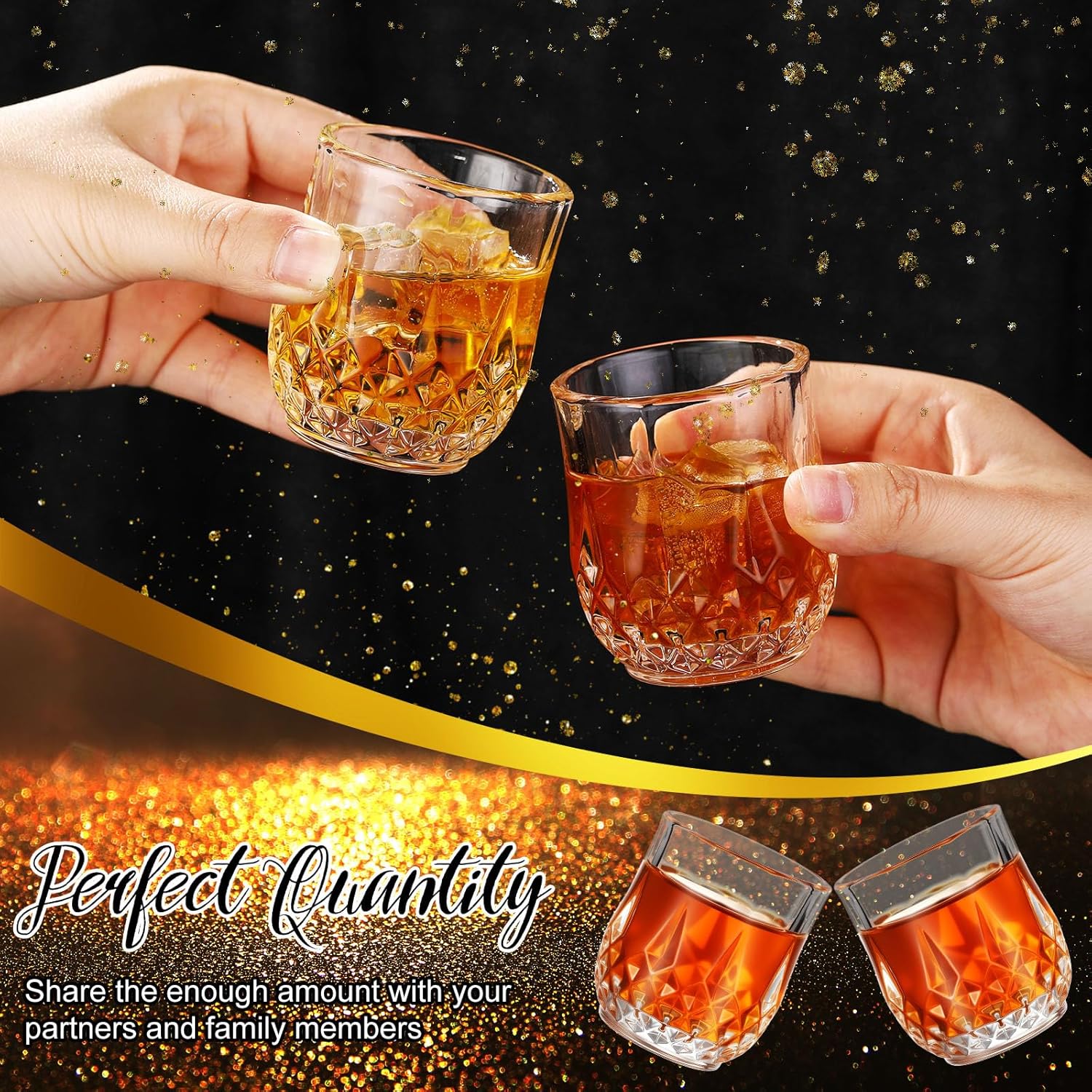 Meanplan 2.7oz Mini Shot Glasses Set Tasting Glasses Heavy Base Clear Shot Cup Cute Cordial Mini Wine Cups for Serving Whiskey, Wine, Juice(24 Pcs)