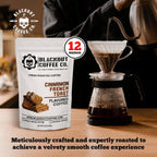 Blackout Coffee Cinnamon French Toast Flavored Ground Coffee – Medium Roast, Smooth Taste, Guilt Free Indulgence – Freshly Roasted 12oz Bag, American Made