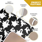 Halloween Bat Ghosts Dish Drying Mat for Kitchen Counter,Halloween Spooky Ghost Black and White Drying Mat 16 x 18 Inch Microfiber Dish Drying Pad Dish Rack Pad Drainer Mat for Coffee Bar