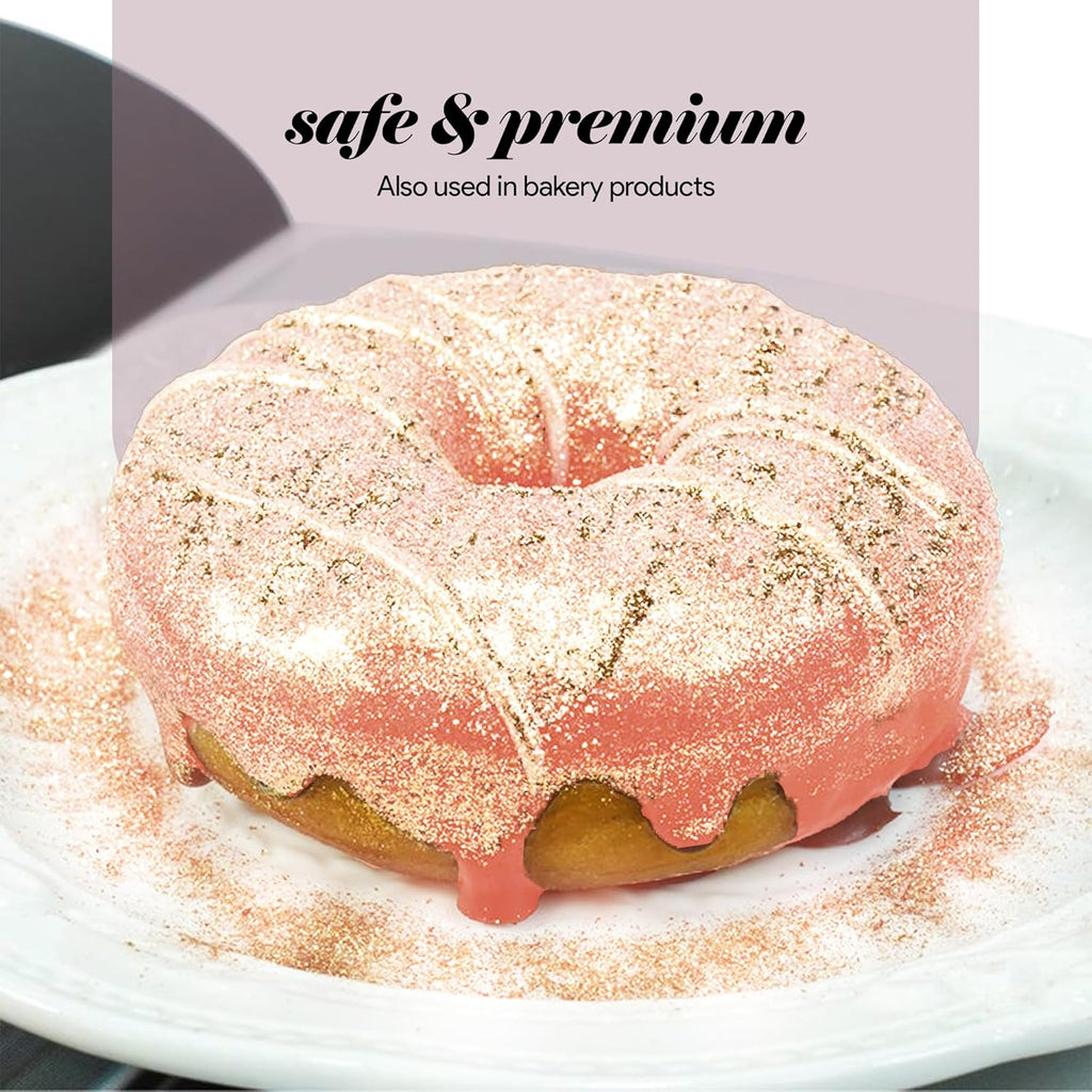 BeePoint Pink Edible Luster Dust 15g - Food Grade, Vibrant Color Shimmer Powdered Dust for Drinks, Cocktails, Cake Decorating, Baking, Chocolates, Candy, Sweets, & Cookies - Vegan & Gluten Free