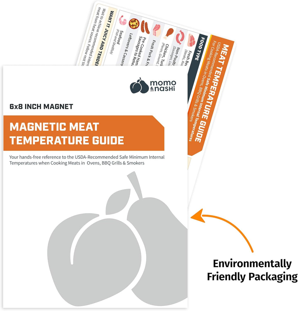 Meat Temperature Chart Magnet - Grilling Accessories - Chicken, Turkey, Beef, Steak, Pork Cooking Temperature Chart BBQ Grill Guide Meat Doneness Chart - Internal Meat Temps - Grilling Gifts for Men
