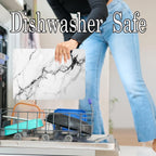 White Black Agate Marble Kitchen Glass Cutting Board Ocean Decorative Gift Marbled Granite Stone Rock Gift For Her Mom Wife (White Black)