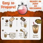 Fusion Select Authentic Bubble Tea Kit Extra Rich (5 Packs) Bubble Tea Drink, Boba Tapioca Pearl, Straws, Popular Bubble Tea Flavors (10 Flavors)