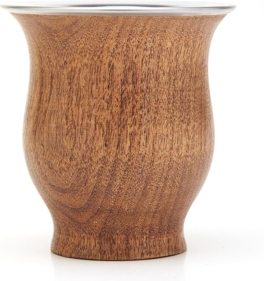 BALIBETOV Selected Collection - Yerba Mate Gourd (Mate Cup) - Premium Mate Gourd With German Silver Rim - Includes Stainless Steel Bombilla and Cleaning Brush. (The Camionero Carob Gourd)