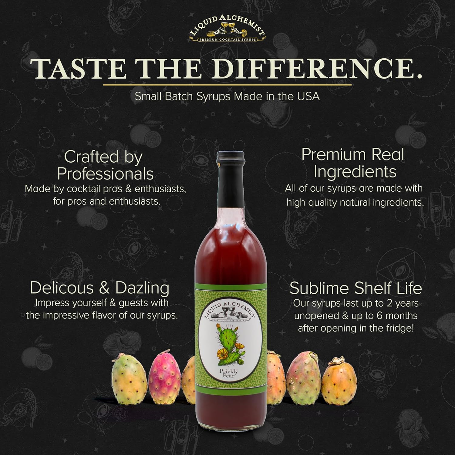 Liquid Alchemist Prickly Pear Syrup for Cocktails - Real Ingredients Make our Mixer Perfect for a Summer Cocktail and Margarita Mix - Vegan & Non-GMO (25 oz)