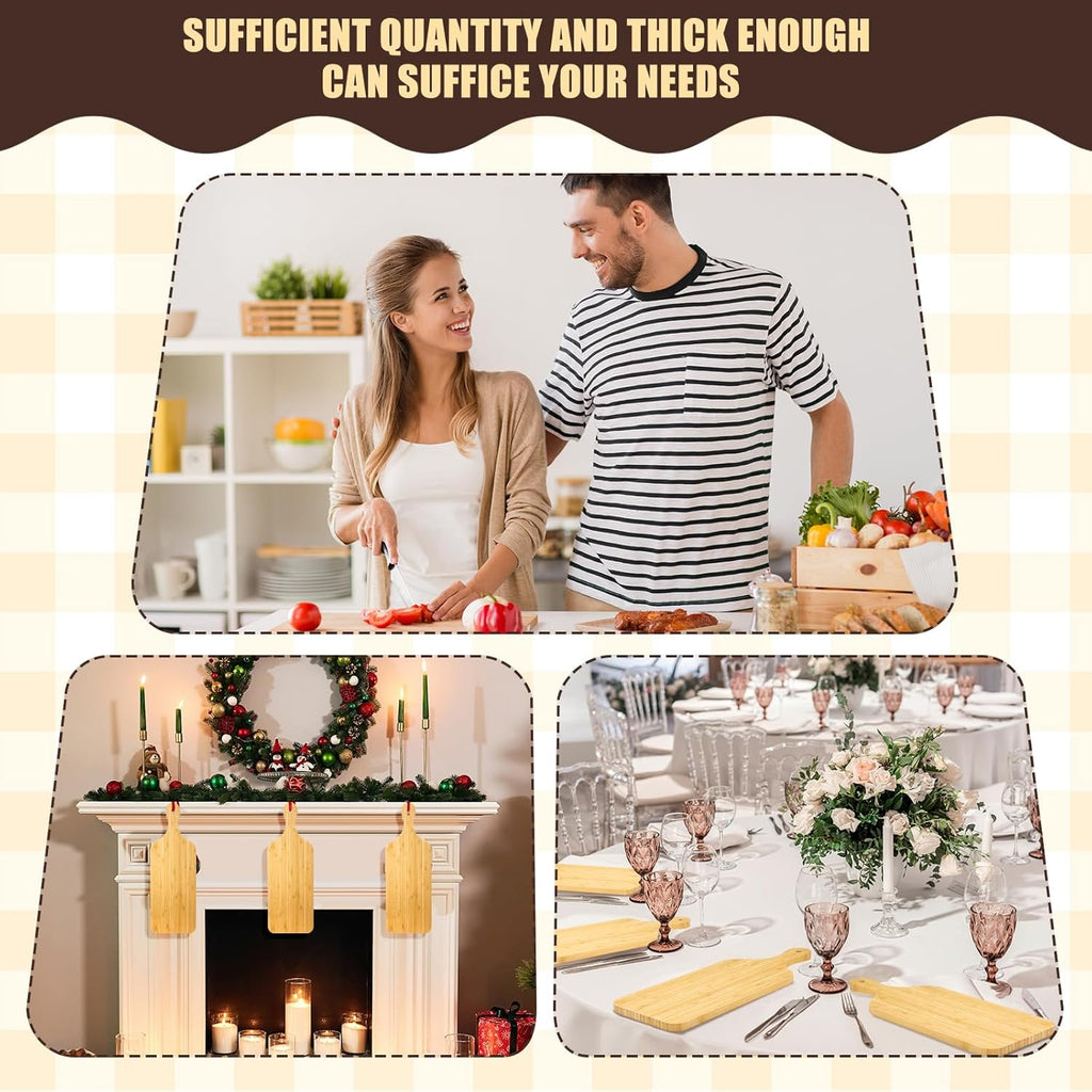 Lounsweer 6 Pcs Thicken Cutting Board Bulk Wood Board for Chopping Serving Charcuterie Material for Laser Engraving Mother' Day Wedding Housewarming Gift(Bamboo,17 x 6 Inches)