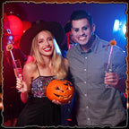 Remerry 18 Pcs Halloween Swizzle Sticks 6.7 Inches Halloween Reusable Stir Sticks Acrylic Drink Stirrers Pumpkin Cocktail Coffee Stirrers Bulk for Coffee Bar Cocktail Milk Party Decor(Pumpkin)