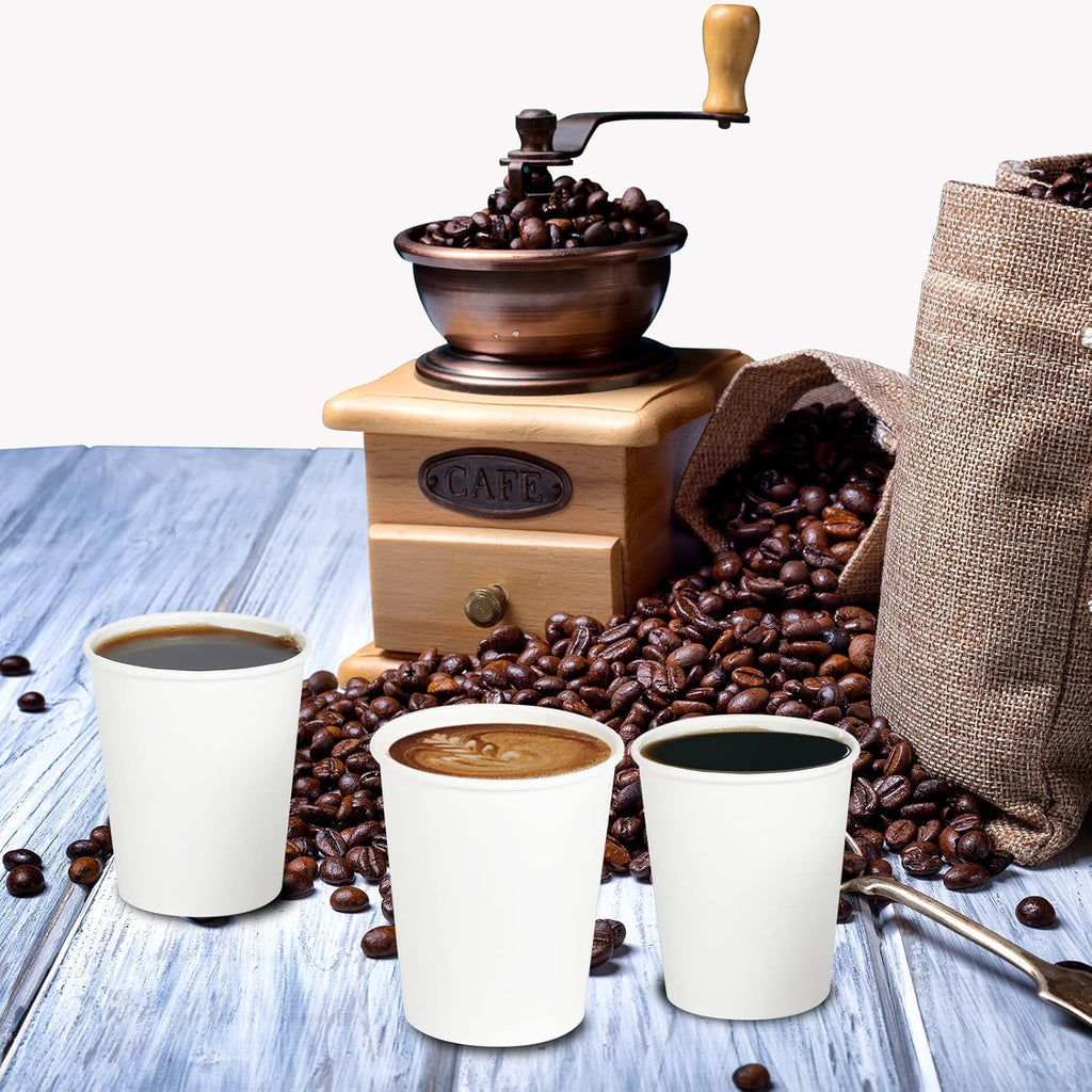 Turbo Bee Disposable Paper Coffee Cups 16oz, 210 Pack White Paper Cups,Disposable Hot Drinking Cups