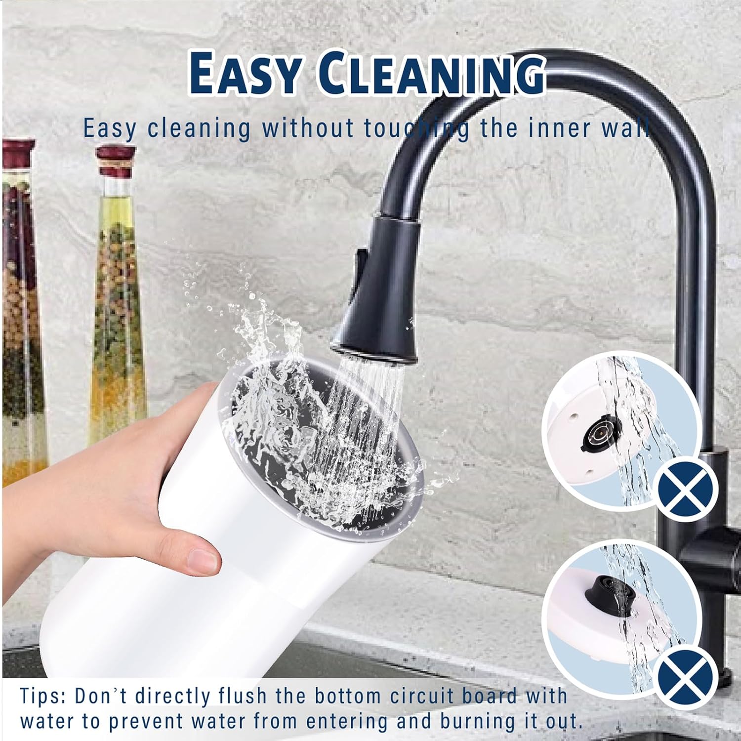 Huogary Milk Forther Simple Milk Frother and Steamer 2-in-1 Milk Steamer with Hot Milk Foam and Hot Milk for Latte, Macchiato, Cappuccinos (white)